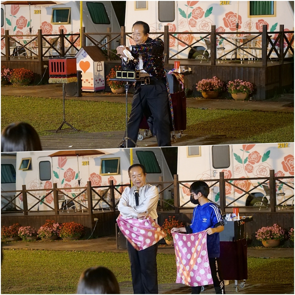 【詩情花園渡假村露營車】魔術秀、放天燈、仙女棒無限玩！平日雙人房露營車3500元起～ @捲捲頭 ♡ 品味生活