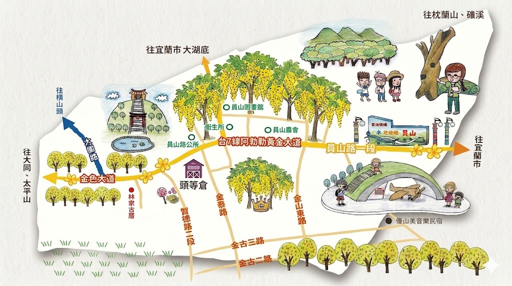 【台7線阿勃勒黃金大道】浪漫黃金雨來襲！藍天稻浪美如明信片 @捲捲頭 ♡ 品味生活