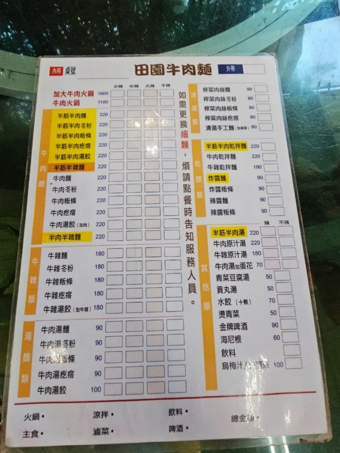 【田園牛肉麵】被滷味耽誤的牛肉麵店就是霸氣，還能免費加湯加麵喔（附菜單） @捲捲頭 ♡ 品味生活