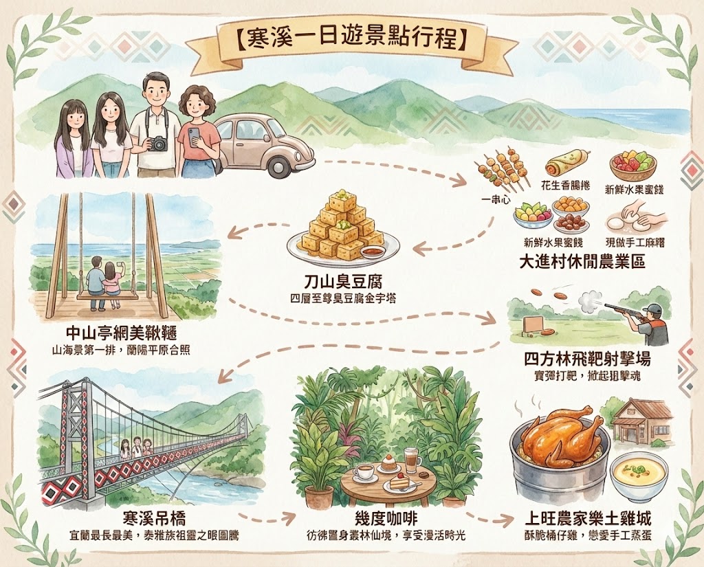 【寒溪一日遊】寒溪吊橋古道，美拍網美鞦韆，絕對要吃的四層至尊臭豆腐金字塔超威 @捲捲頭 ♡ 品味生活