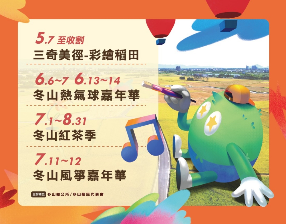 2026宜蘭三奇美徑|冬山熱氣球嘉年華 5-6月黃金稻浪來襲!最新稻田彩繪與拍照攻略 @捲捲頭 ♡ 品味生活 2026宜蘭三奇美徑|冬山熱氣球嘉年華 5-6月黃金稻浪來襲!最新稻田彩繪與拍照攻略 @捲捲頭 ♡ 品味生活