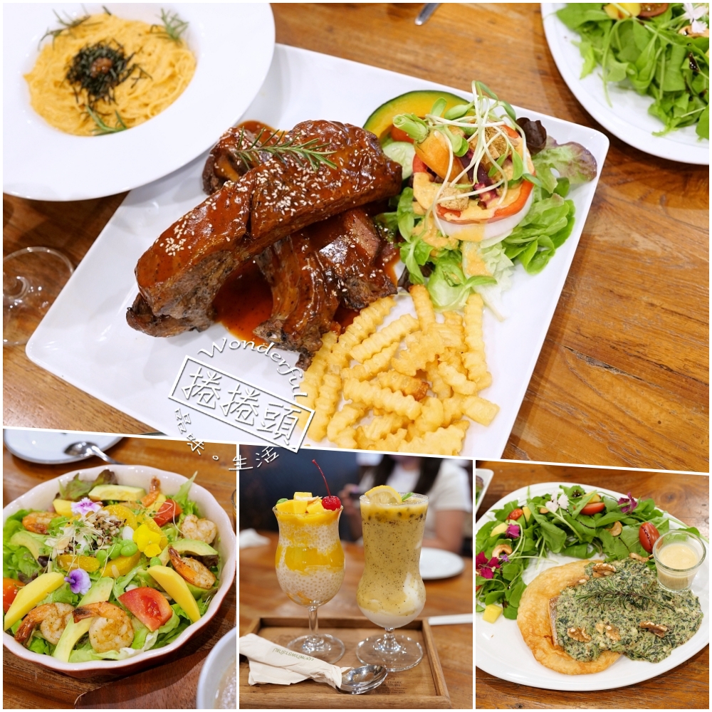 清邁美食｜Ohkajhu Nim City 三兄弟有機農場餐廳，豬肋排分量超大 @捲捲頭 ♡ 品味生活