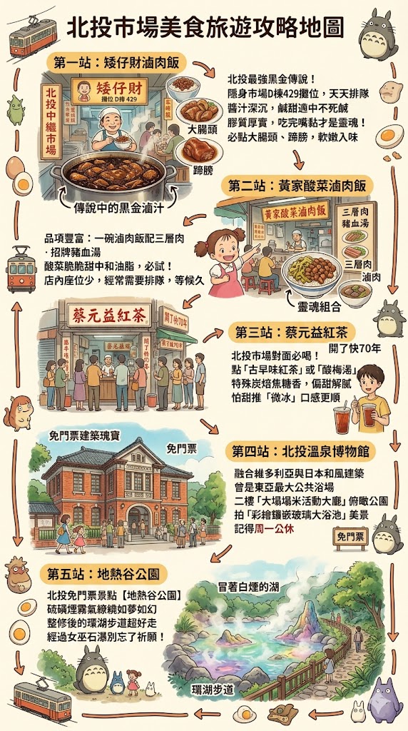 【北投市場美食】 矮仔財滷肉飯好吃嗎？內行必點大腸頭，太晚來真的吃不到 @捲捲頭 ♡ 品味生活