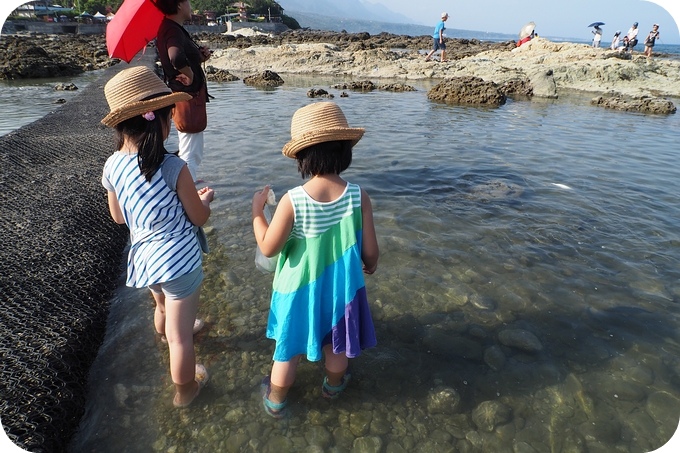 ▋台東遛小孩景點▋台東海岸線親子行，東管處無敵海景，玩激流泛舟實境X 富山復魚區海藻饅頭餵魚好開心，還能近看海裡的魚兒及生物！ @捲捲頭 ♡ 品味生活