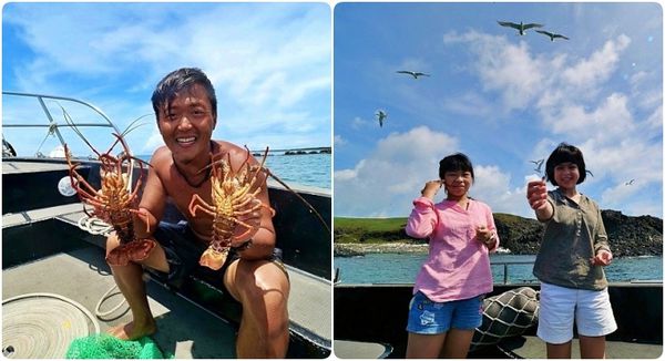 澎湖龍蝦島，搭頂級東海黑曼巴私人豪華遊艇行程。澎澎灘透明獨木舟、看小富士山、賞海鷗、抓龍蝦、無人島探險、吃現烤野生石蚵～ @捲捲頭 ♡ 品味生活